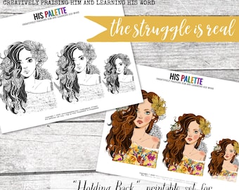 His Palette - "Holding Back" printable set for mixed-media, Bible journaling and planners