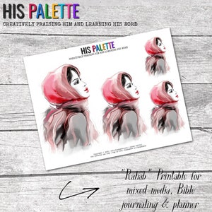 His Palette - Rahab - printable for mixed-media, Bible journaling and planners