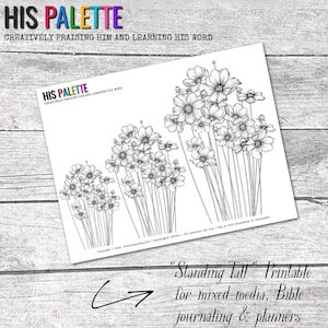 His Palette - &quot;Standing Tall&quot; printable for mixed-media, Bible journaling and planners
