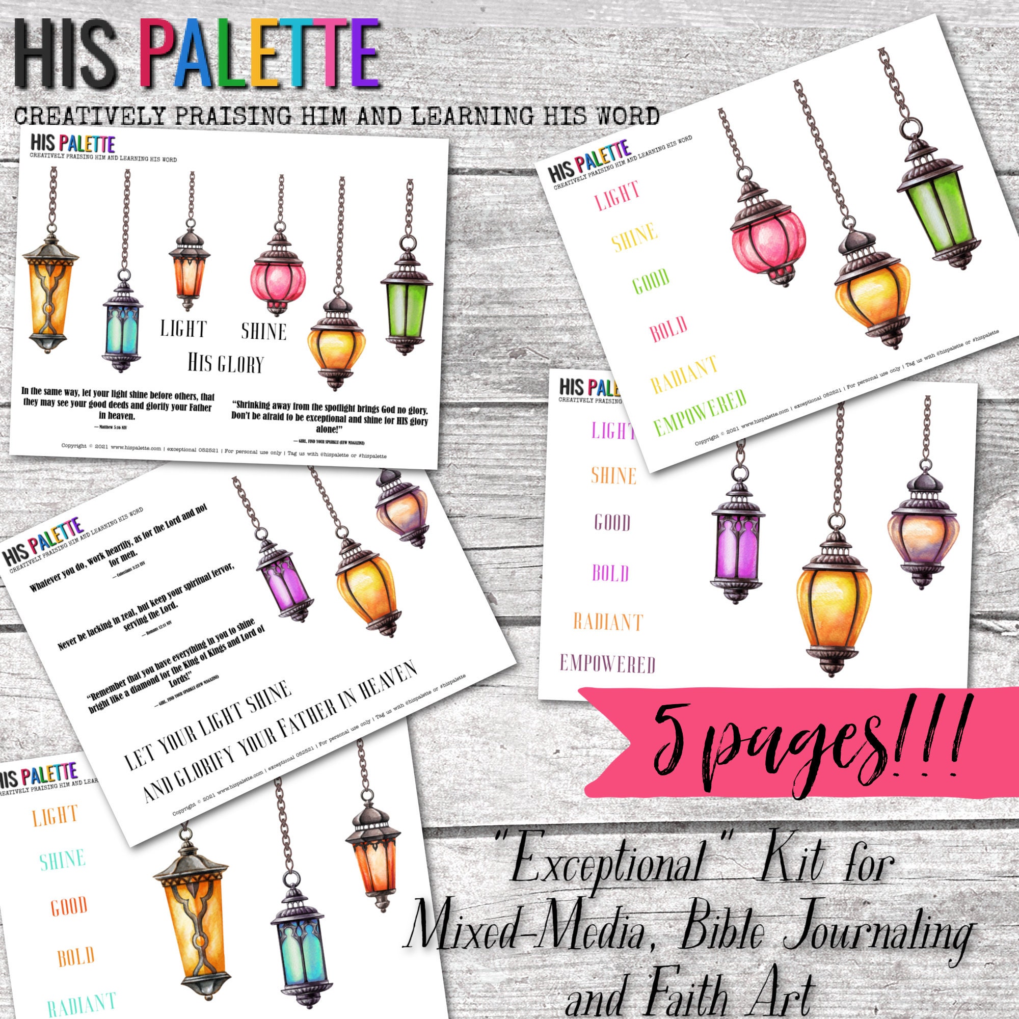 His Palette - "Exceptional" Printable Kit for mixed-media, …