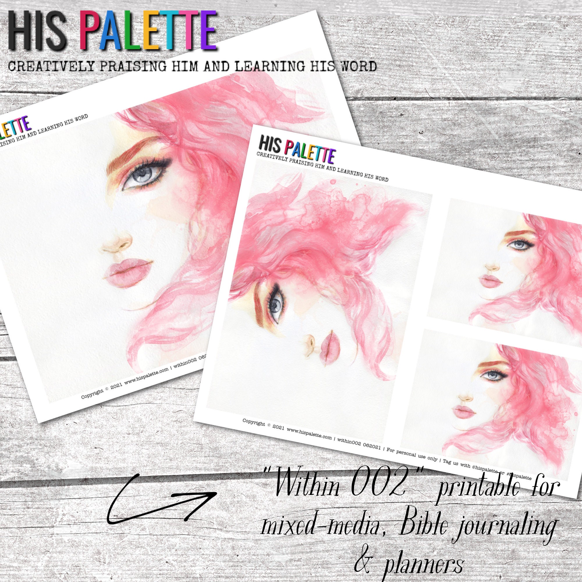 His Palette - "Within 002" printable for mixed-media, Bible…