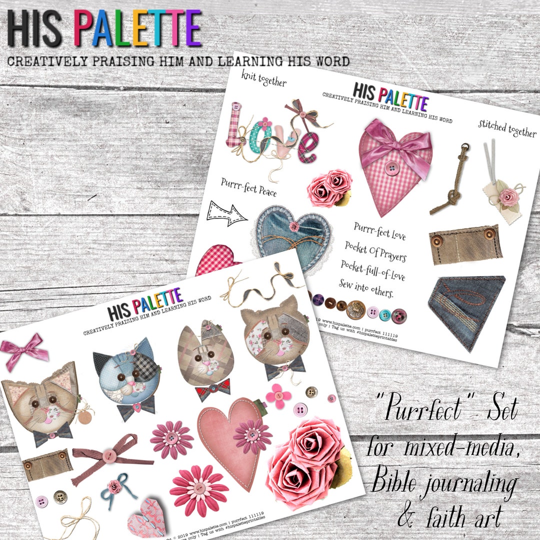 His Palette purrfect Printable for Mixed-media, Bible Journaling and ...