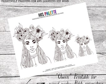 His Palette - "Queen" printable for mixed-media, Bible journaling and planners