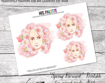 His Palette - "Spring Forward" printable for mixed-media, Bible journaling and planners