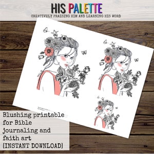 His Palette - &quot;Blushing&quot; Printable for Mixed-Media, Bible Journaling and Faith Art