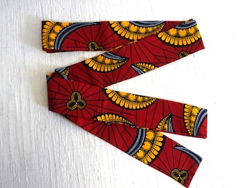 African Print Cotton Sash: Vibrant Wax Print Belt