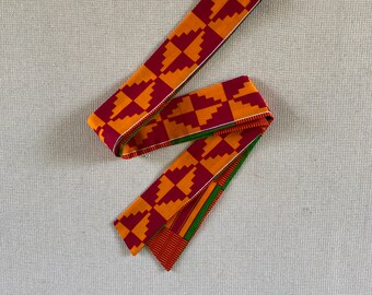Reversible African Wax Print Sash: Afrocentric Cotton Belt