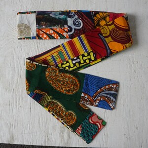 African Print Patchwork Sash: Ankara Wax Cotton Belt