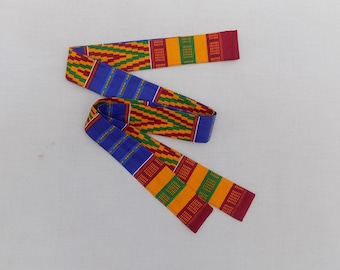 Handmade African Wax Print Sash: Colorful Fabric Belt