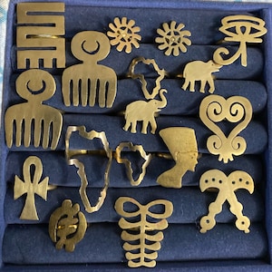 African Jewelry Adinkra Symbol Rings Afrocentric Jewelry - Etsy