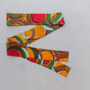 African Print Cotton Sash: Ankara Wax Belt
