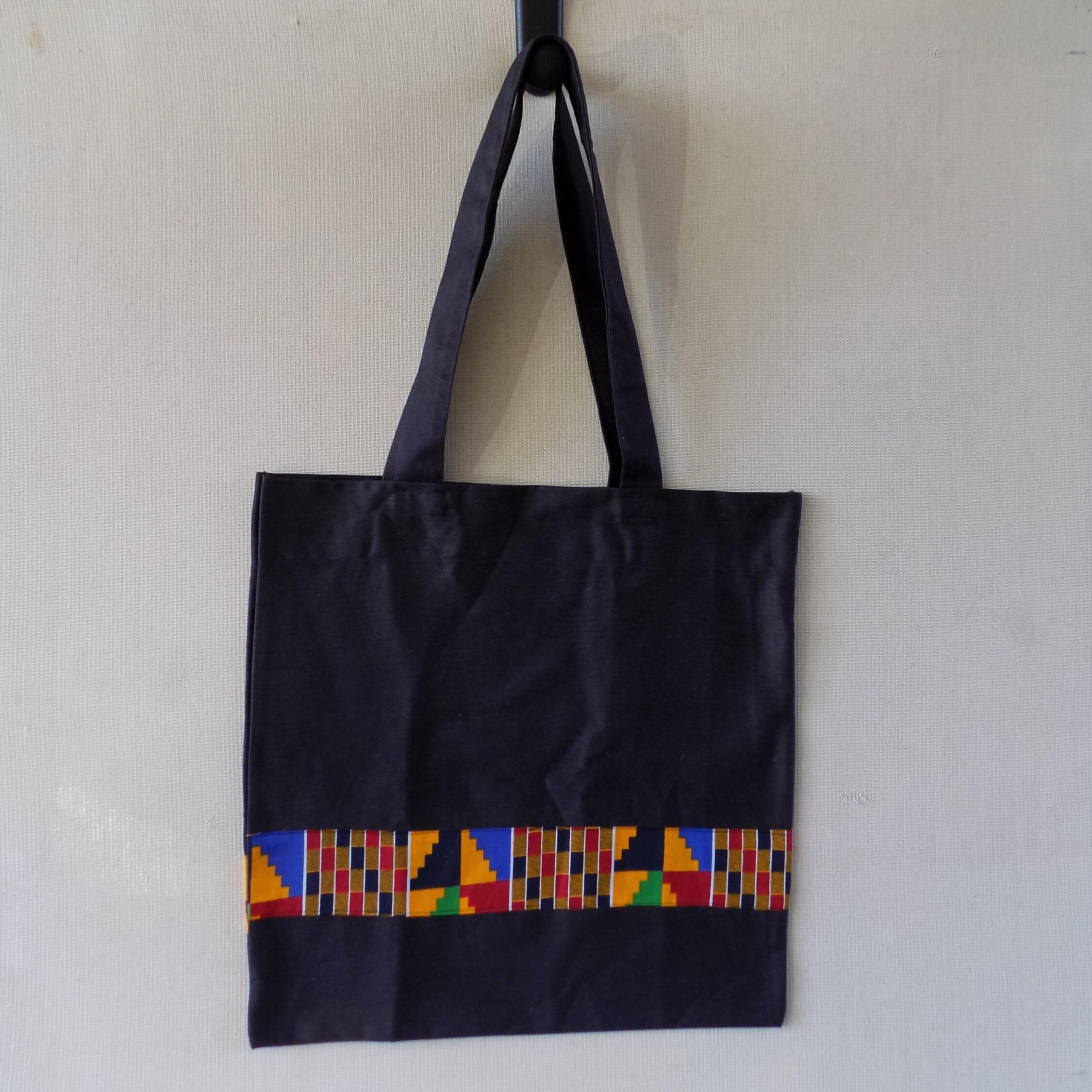 Tote Bags African Print Tote Bag Kente Strip Tote Bag Wax Print