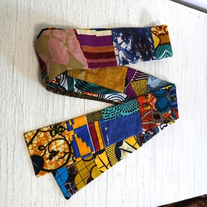 African Print Patchwork Sash: Ankara Wax Cotton Belt