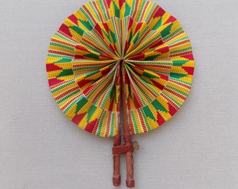 Fabric Fan, African fabric Fan, African print Fan, Folding Fan