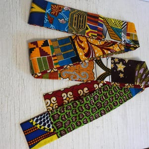 African Print Patchwork Sash: Reversible Ankara Wax Cotton Belt