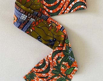 African Print Cotton Sash: Vibrant Wax Print Belt