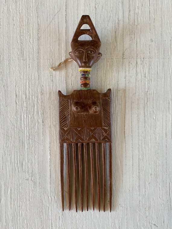 Vintage Afro Comb, Wall Art Comb, Wooden Comb, Afr