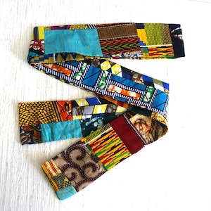 African Print Patchwork Sash: Ankara Wax Cotton Belt