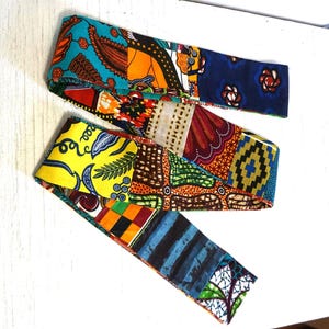 African Print Patchwork Sash: Extra Long Ankara Wax Cotton Belt