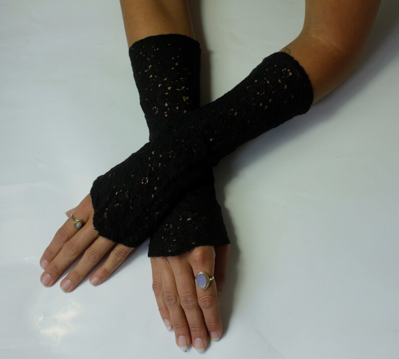 Festival Cuffs Black Cotton Lace image 2