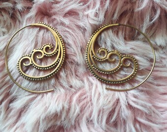 Goa brass earrings hippie