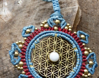 Macramé Necklace Life Flower Flower of Life