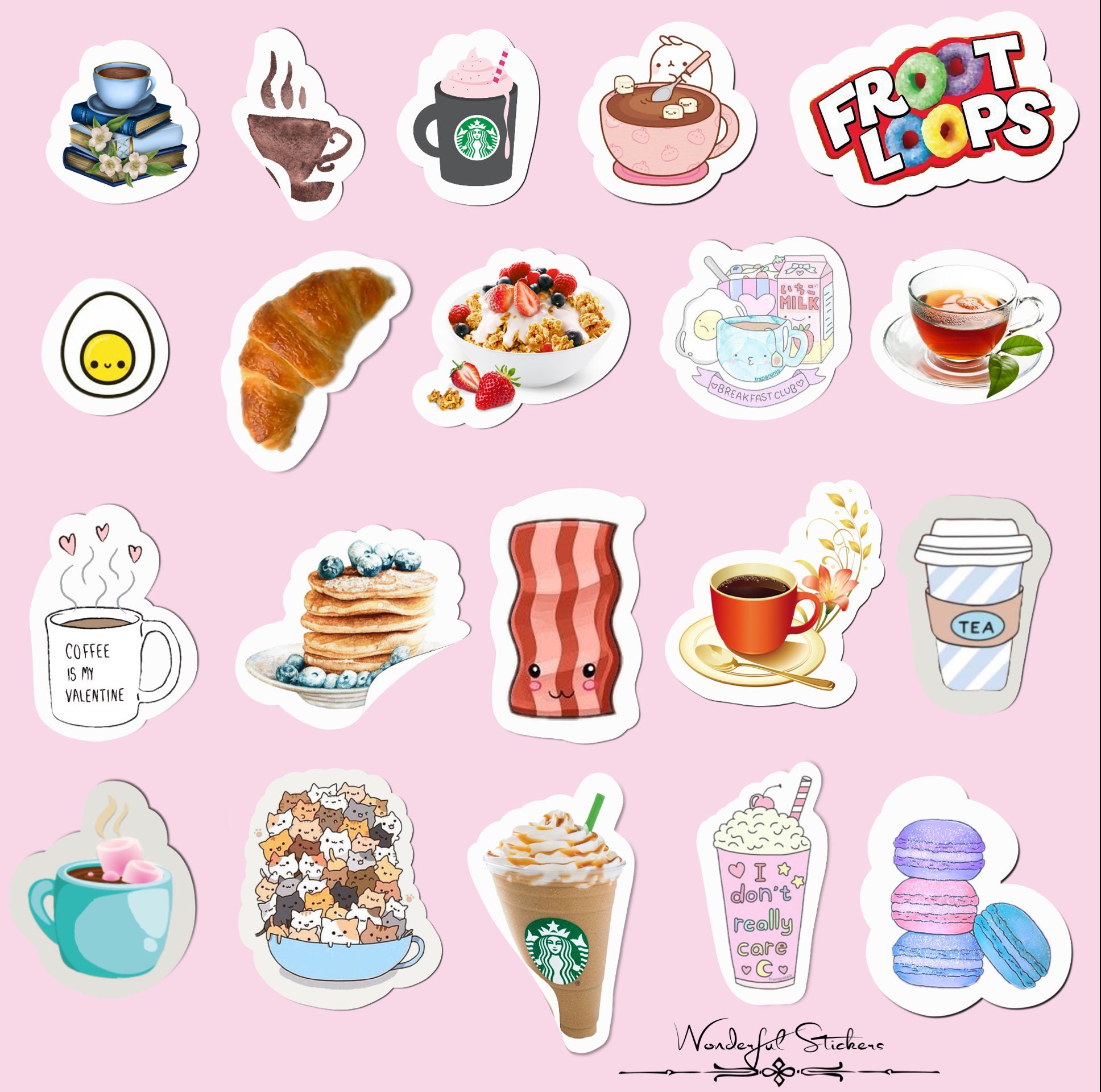 breakfast digital stickers for iphone ipad goodnotes printable etsy australia