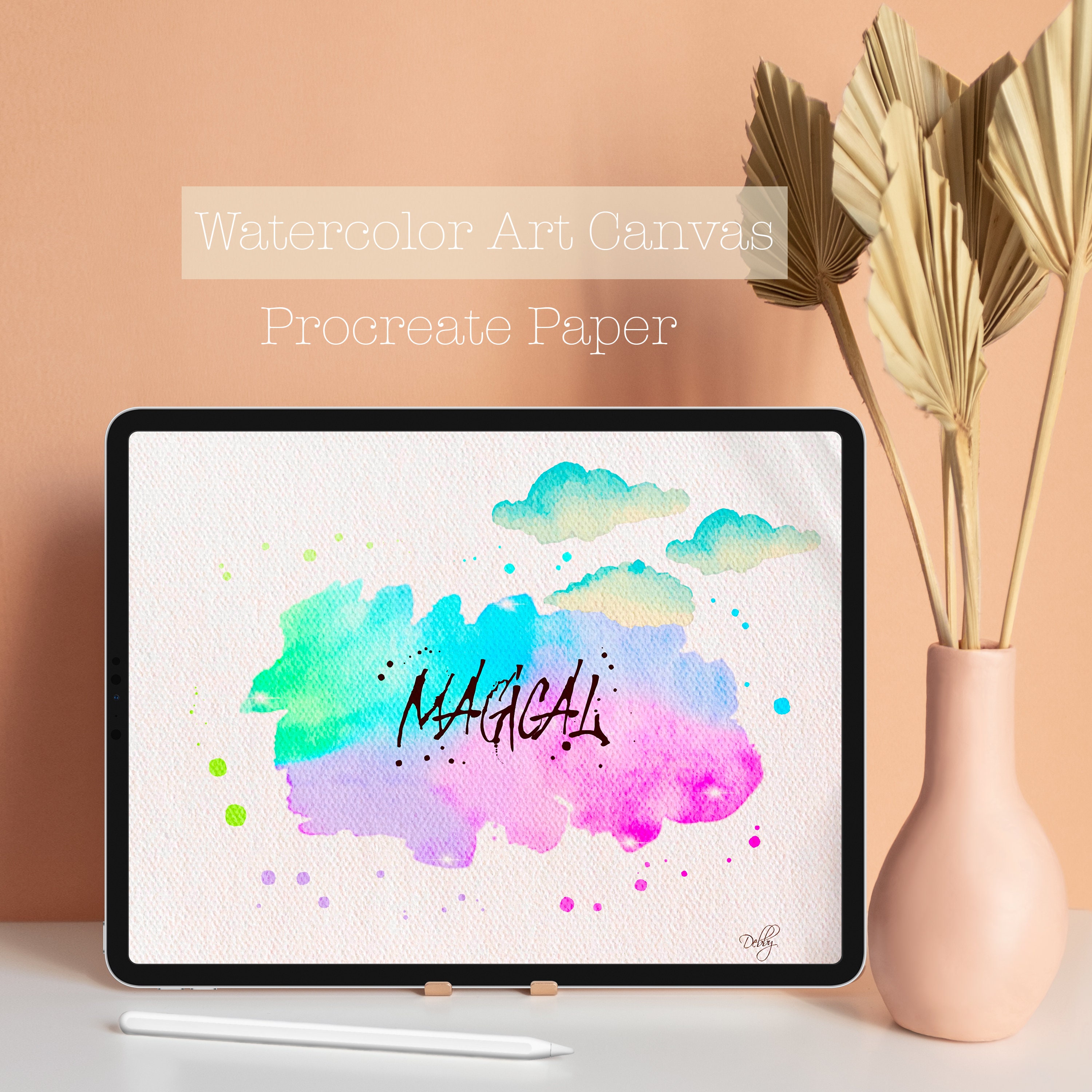 Procreate paper WATERCOLOR Art CANVAS template Vol.3 Etsy