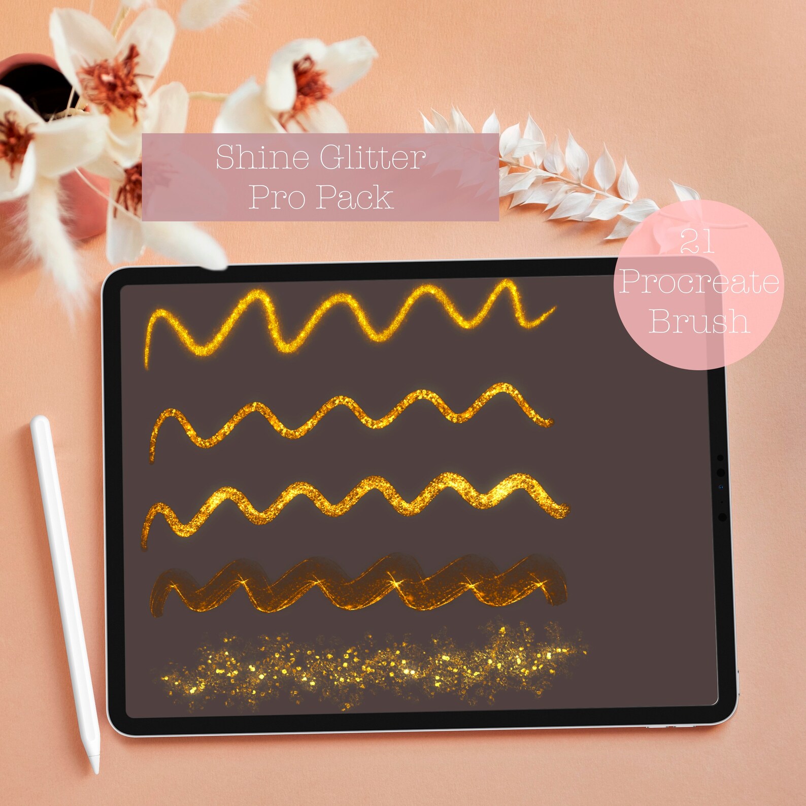 21 Procreate SHINE GLITTER Pro Pack BRUSHSET Real shiny Etsy