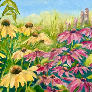 GARDEN COLLECTION, Sunny Day, Original Oil on Canvas Painting - 14&quot; x 11&quot;, framed