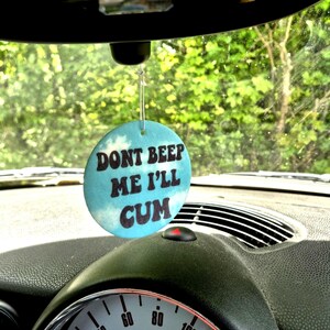 Funny rude car air freshener sky blue