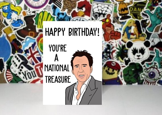 Nicolas Cage Birthday Card National Treasure | Etsy