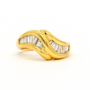 14KT Yellow Gold 1.50CTW Baguette Cut Channel Set Natural Diamond Band