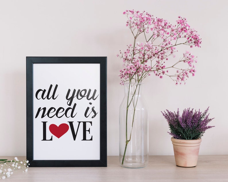 All You Need is Love Sign All You Need is Love Wall Art All Etsy