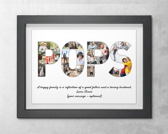 Personalized Fathers Day Photo Collage, Dad Photo Collage Gift, Personalized Fathers Day Print, Pops Photo Collage, Father Digital Print