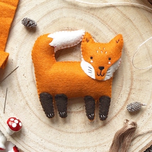 PDF Instructions for Felix the Fox, diy craft kit, woodland embroidery kit, toy fox pattern, fox plush pattern, digital sewing pattern, fox