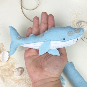 PDF Instructions and pattern to make your own Wilma the Whale, SVG file, Digital pattern, PDF pattern, pdf download, felt sewing, toy whale
