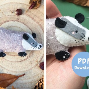 PDF Instructions to Sew Your Own Basil the Badger, toy sewing pattern, felt sewing pattern, beginners sewing pattern, felt template, badger