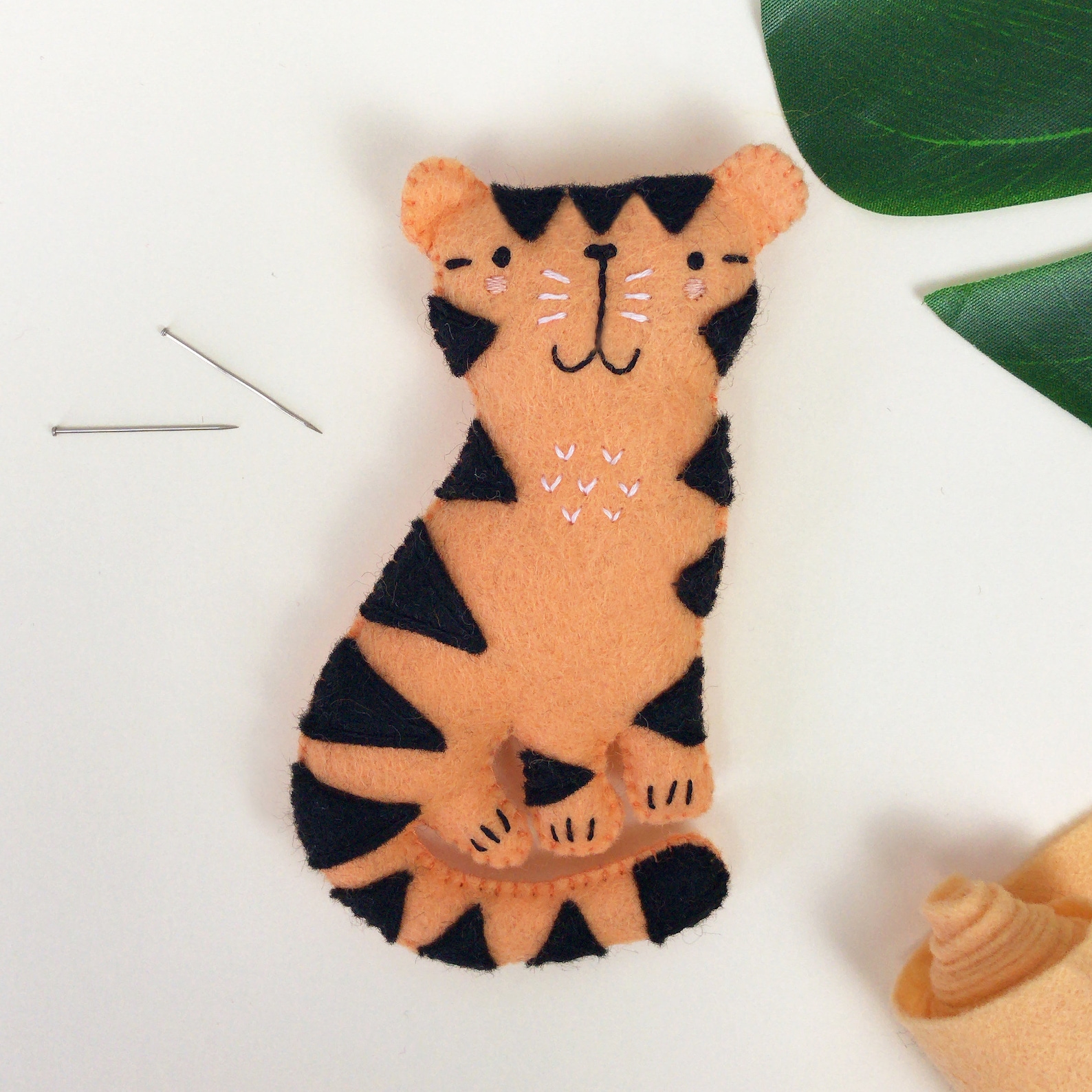 Theo the Tiger Felt DIY Sewing Kit Felt jungle animals Etsy