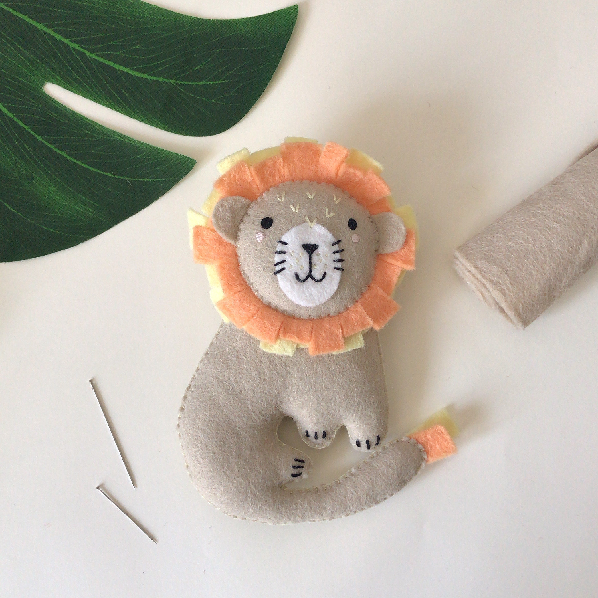 Leonard the Lion Felt DIY Sewing Kit Felt Jungle Animals Etsy UK