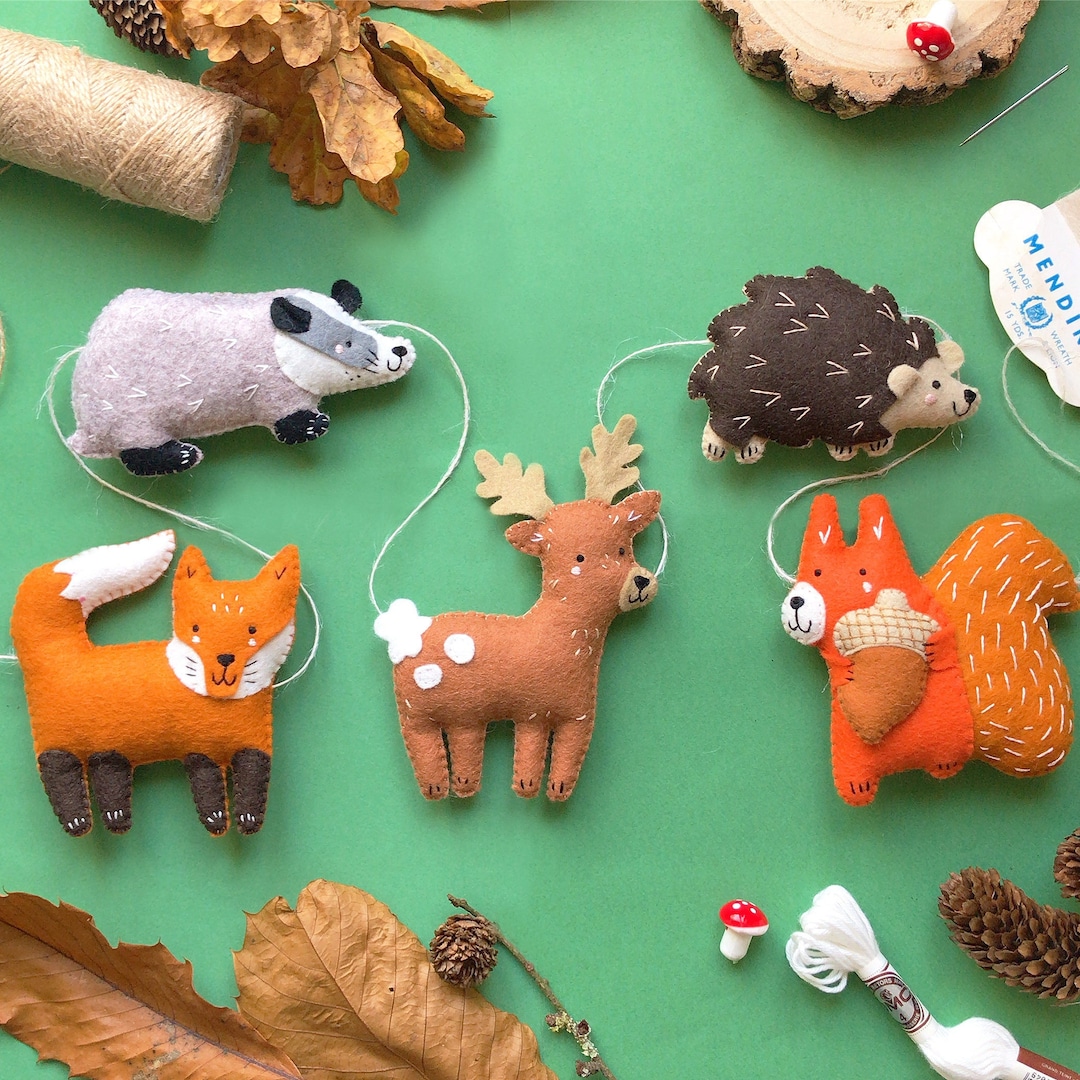 PDF Instructions to Sew Your Own Woodland Friends Garland, Felt Sewing