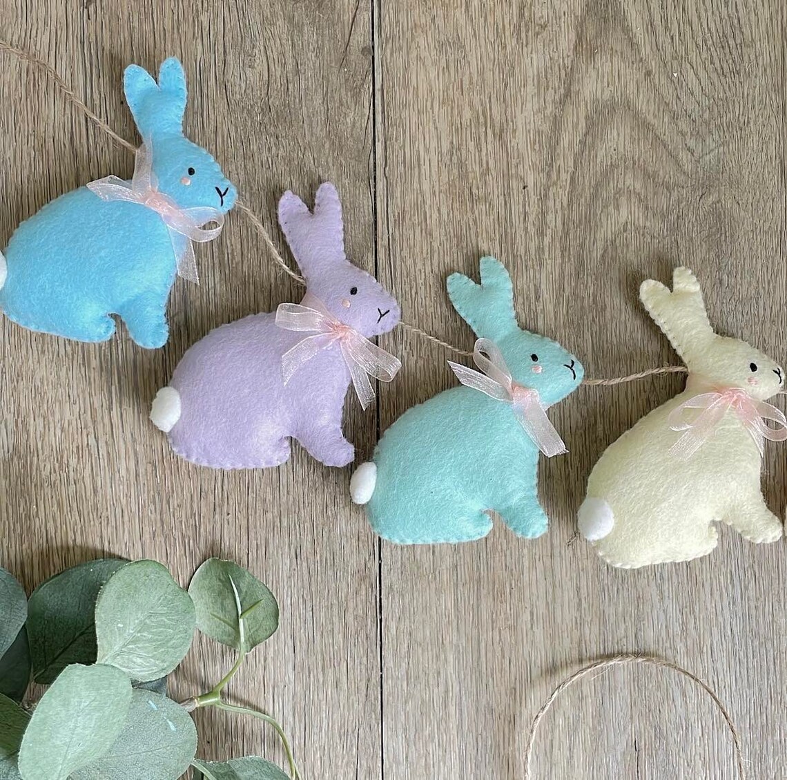 PDF Instructions to Sew Your Own Easter Bunnies Garland, Felt Sewing ...
