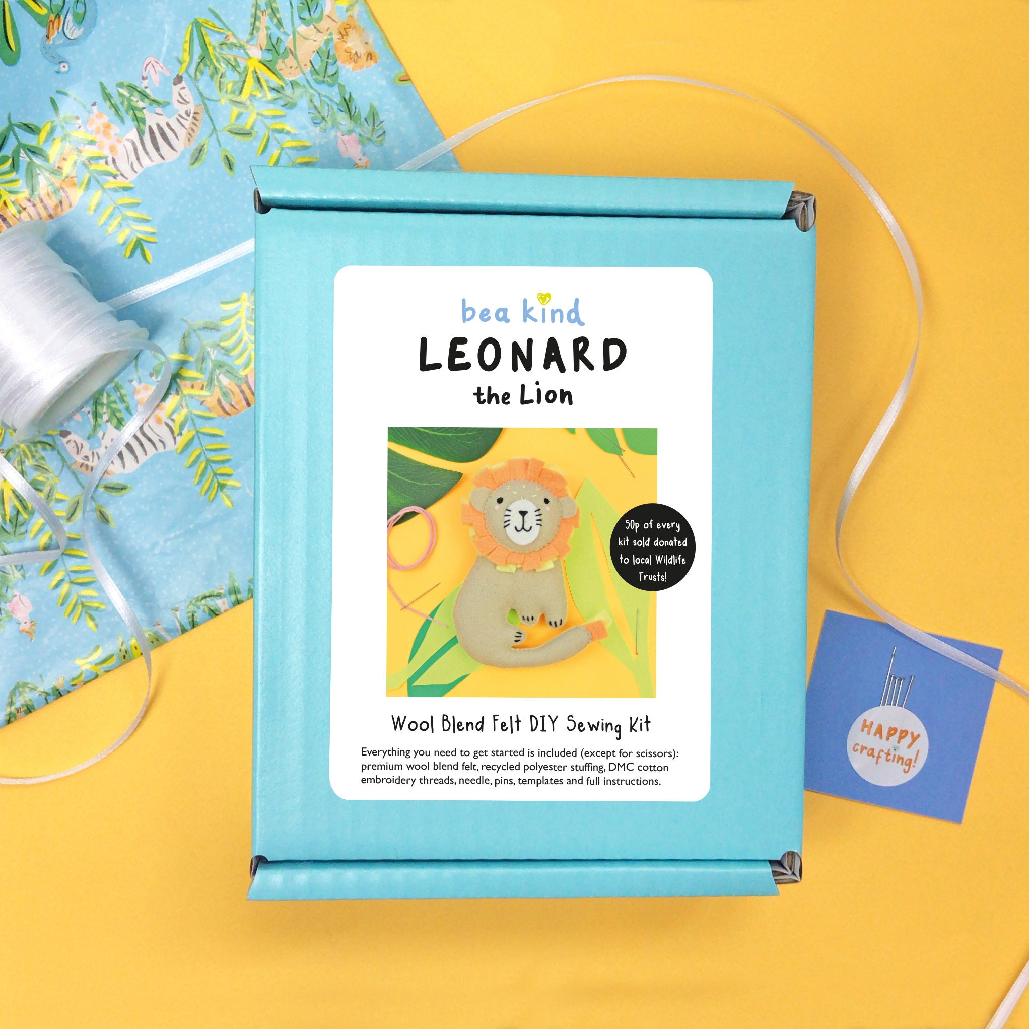 Leonard the Lion Felt DIY Sewing Kit Felt Jungle Animals Etsy UK
