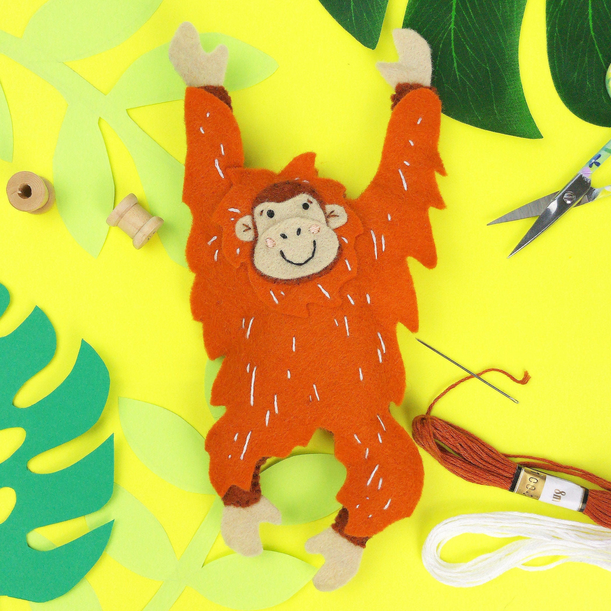 Otis the Orangutan Felt DIY Sewing Kit felt jungle Etsy