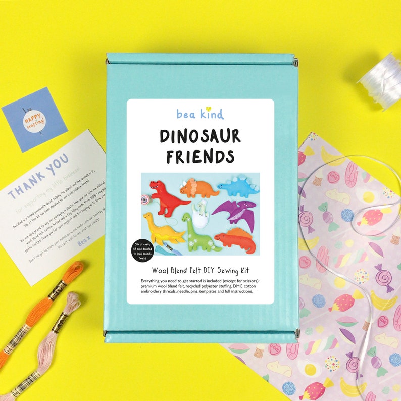 Sew Your Own Dinosaur Friends DIY Felt Sewing Kit Dinosaur Etsy UK