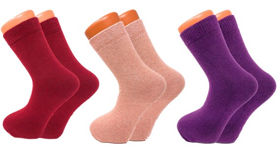 Thermal Socks for Women Casual Lambs Wool Crew Winter Socks 3