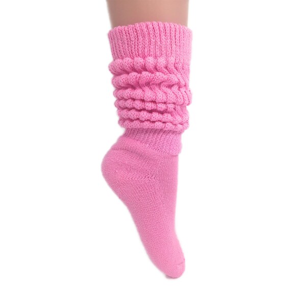 Buy 3 Pairs Slouch Socks for Women, Soft Extra Long Scrunch Knee High Sock,  Bulk Pack, White, One Size at