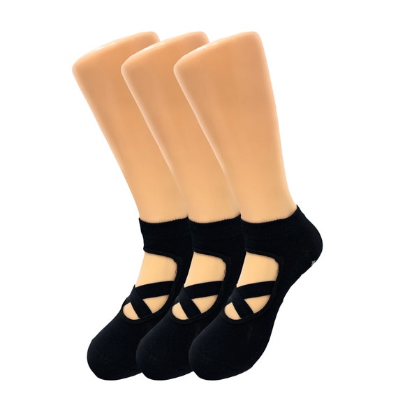 Non-slip Grip Yoga Pilates Socks With Straps Studio Socks for Pilates Yoga  Ballet 3 Pairs -  Canada