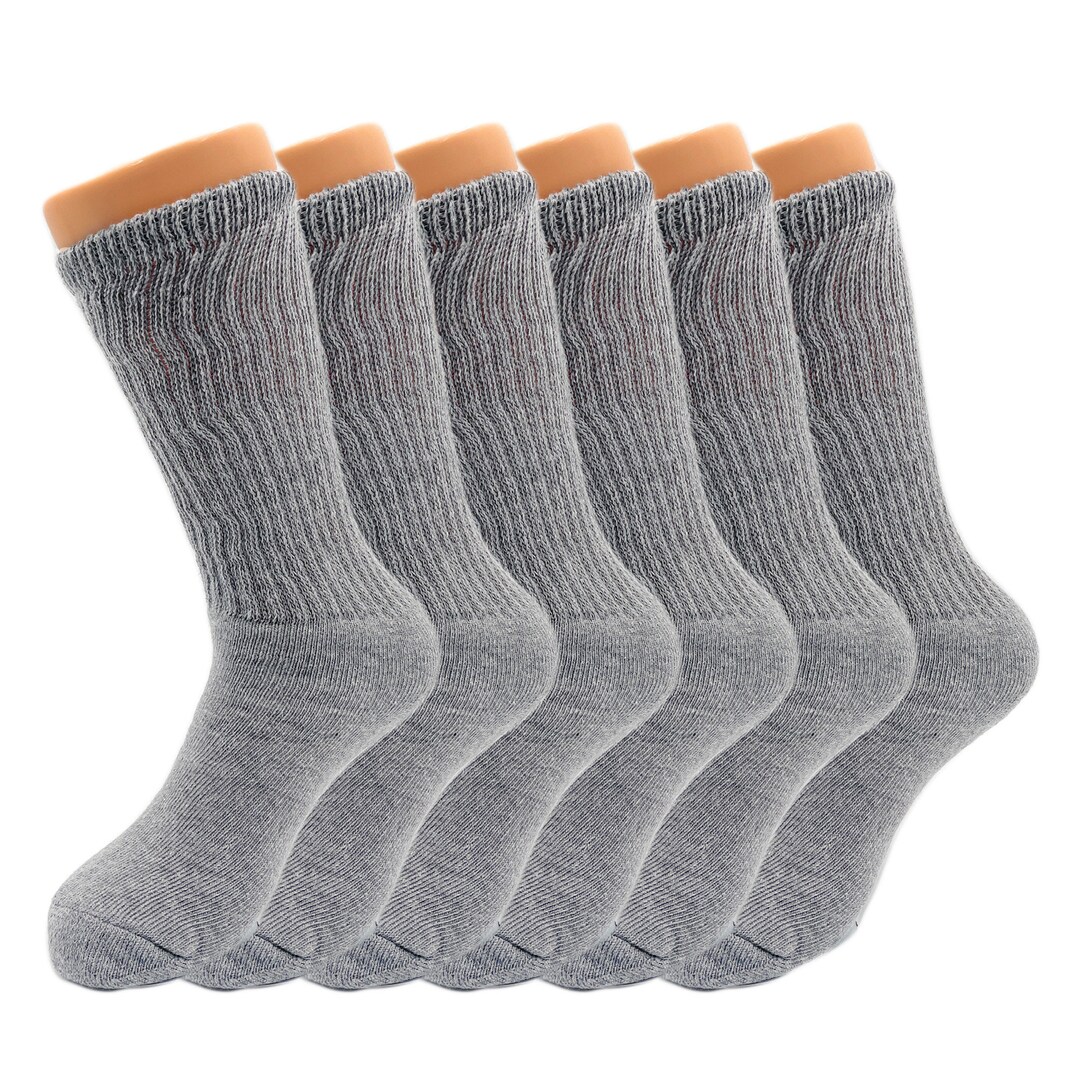Mid Calf Crew Socks for Women Cotton Cushioned Socks 6 Pairs Size 911