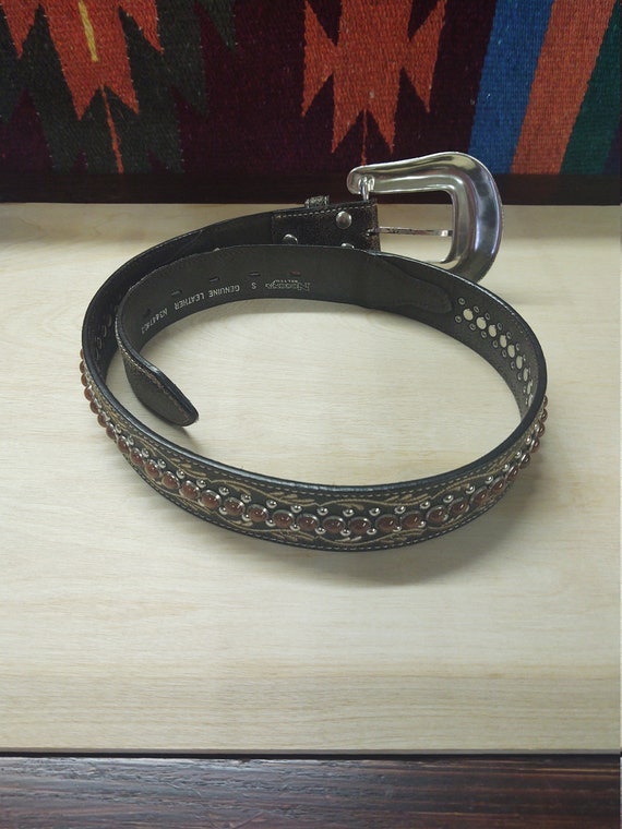 Nocona Western Belt: Brown Leather Cowgirl Belt With Amber  display picture 1